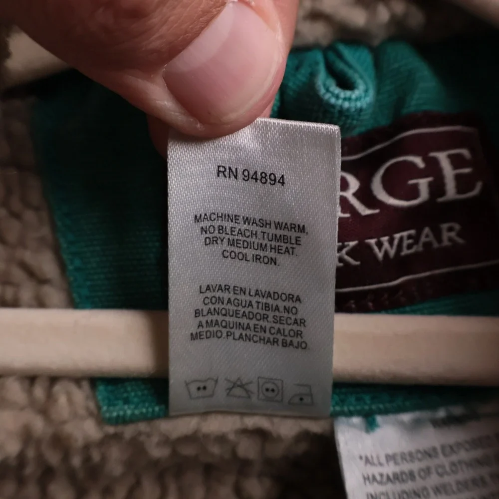 Forge Workwear Kids Small Regular Teal Green Sherpa Lined Canvas Vest Utility S